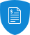Blue shield icon with white sheet of paper with a dollar sign on it in the middle.